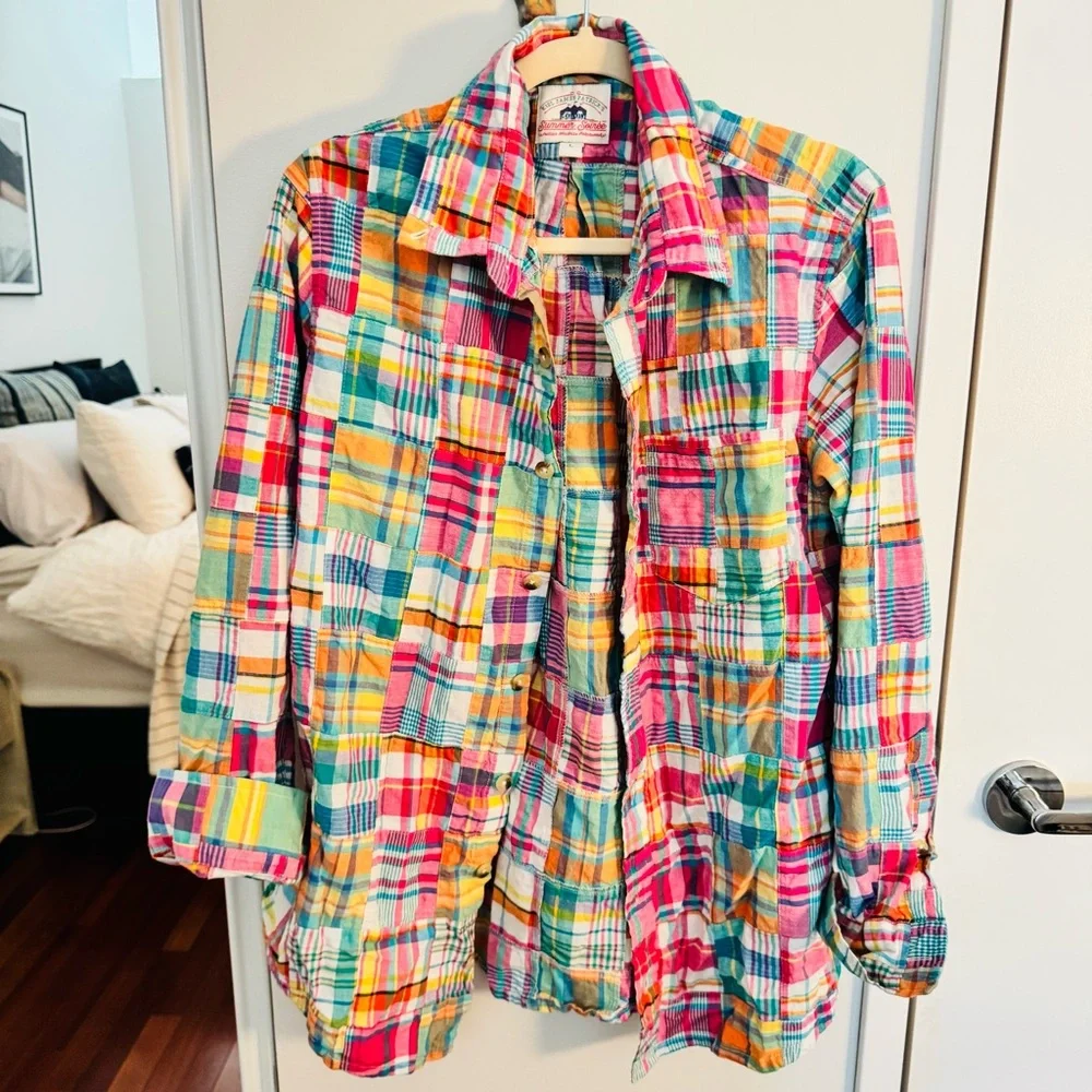 KIEL PATRICK JAMES KJP Newport Soirèe Madras Button Down Shirt - Picture 3 of 7